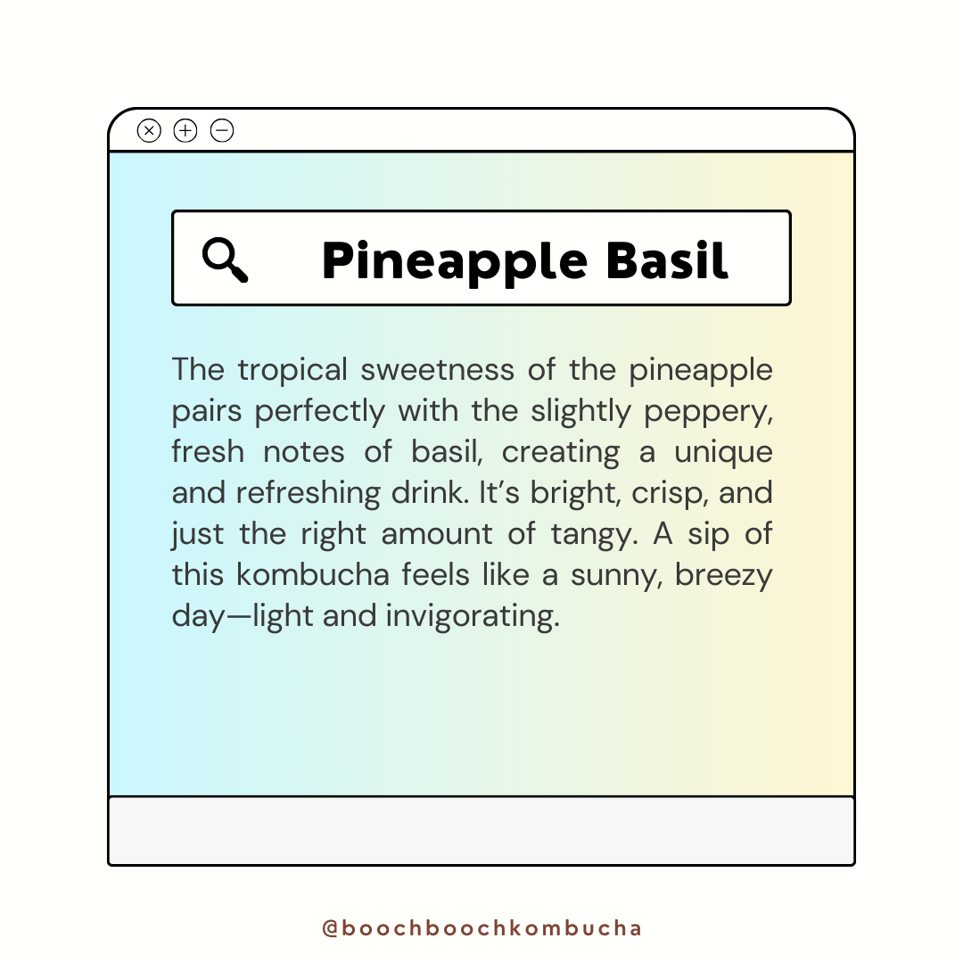 1 Litre x 2 Pineapple Basil Kombucha